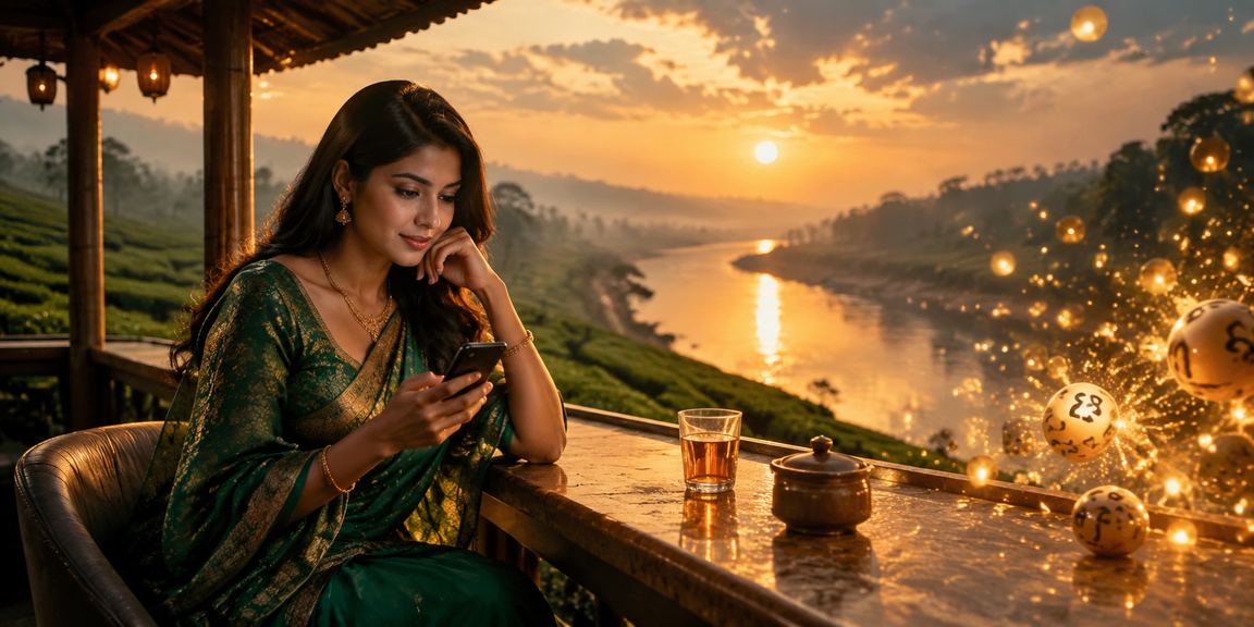 রংপুরের চা বাগানের পরিবেশে লটারি গেম খেলছেন একজন ব্যবহারকারী