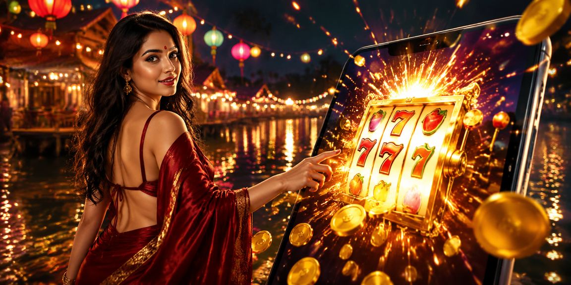 সেন্ট মার্টিনের রাতের বাজারে স্লট গেম খেলছেন গেমার