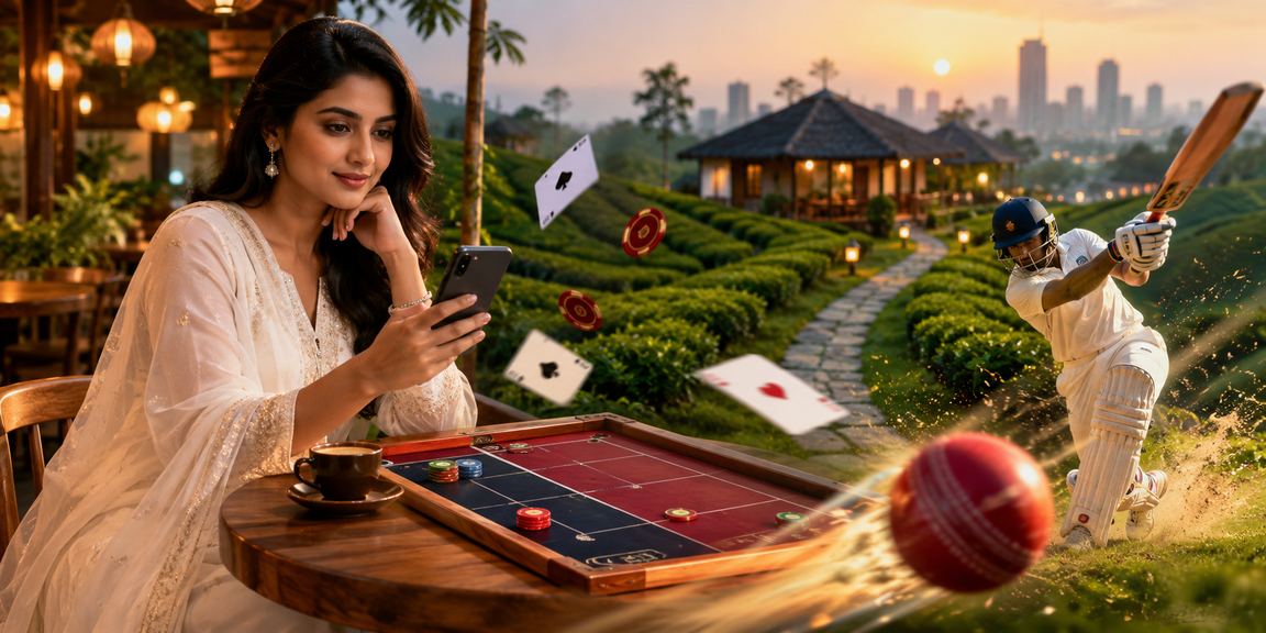 সিলেটের চা বাগানের পাশে 77bd লগইন করছেন একজন ব্যবহারকারী